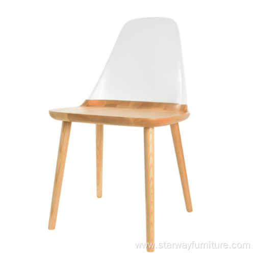 pp-back with wood solid frame dining chair